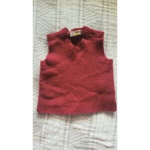 Didcool Kids Burgundy V-Neck Sweater Vest  Toddler Boys Girls Unisex Knit size 4
